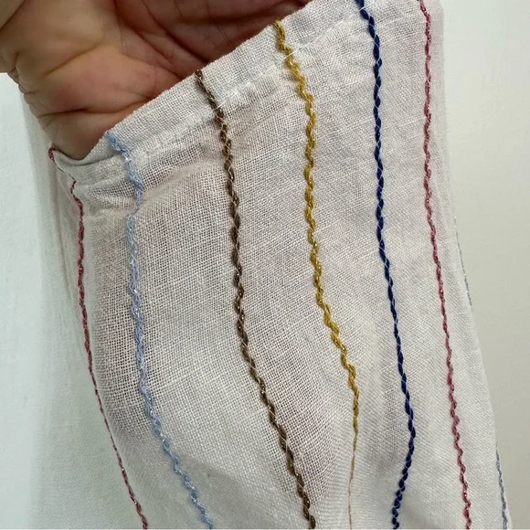 Vasna White Linen Maxi Dress Patch Pockets Sleeveless Women’s XL Made in Italy - Picture 8 of 9